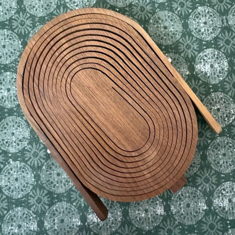 Rustic Wood Handmade Trivet Basket Collapsible